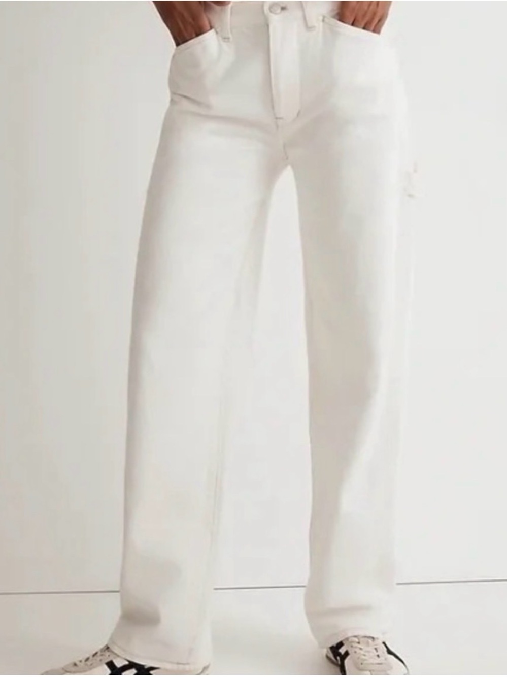 Madewell Women’s Cream Straight Leg Carpenter Jeans